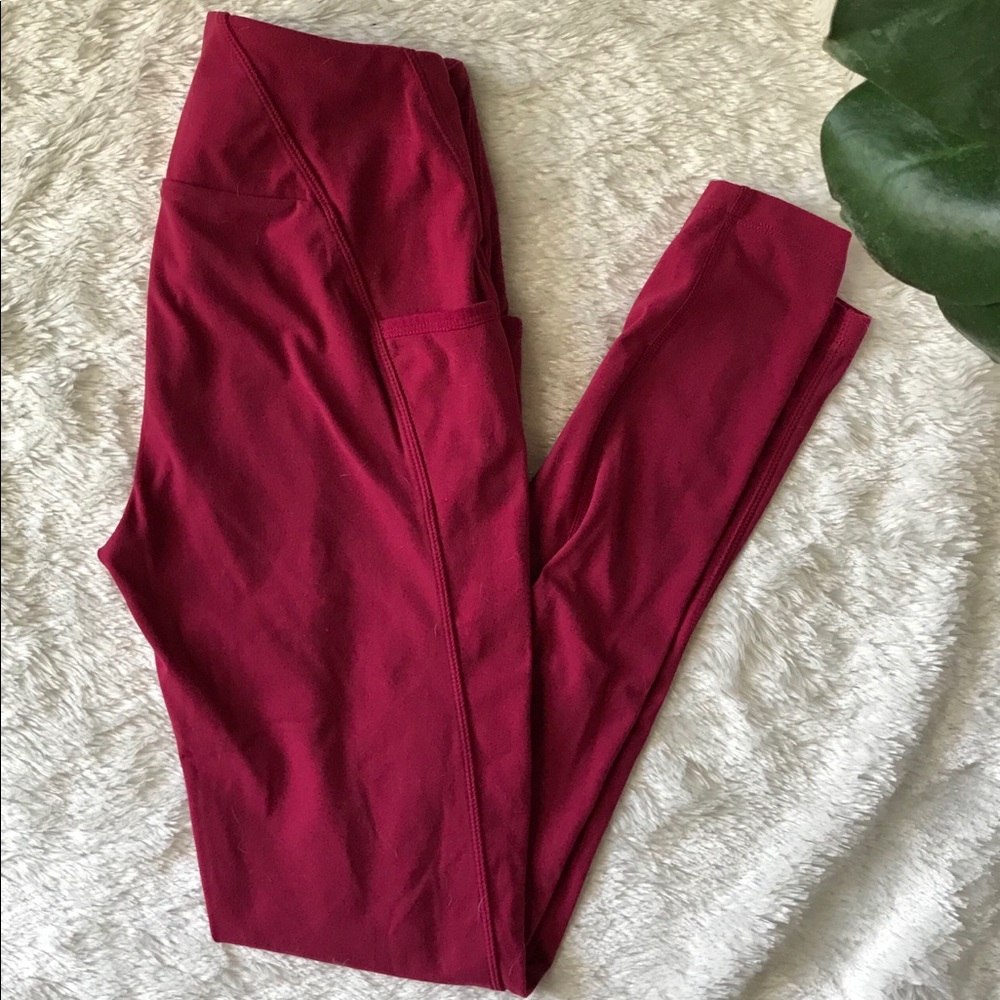 Gymshark Beet Aspire Leggings Small Pockets